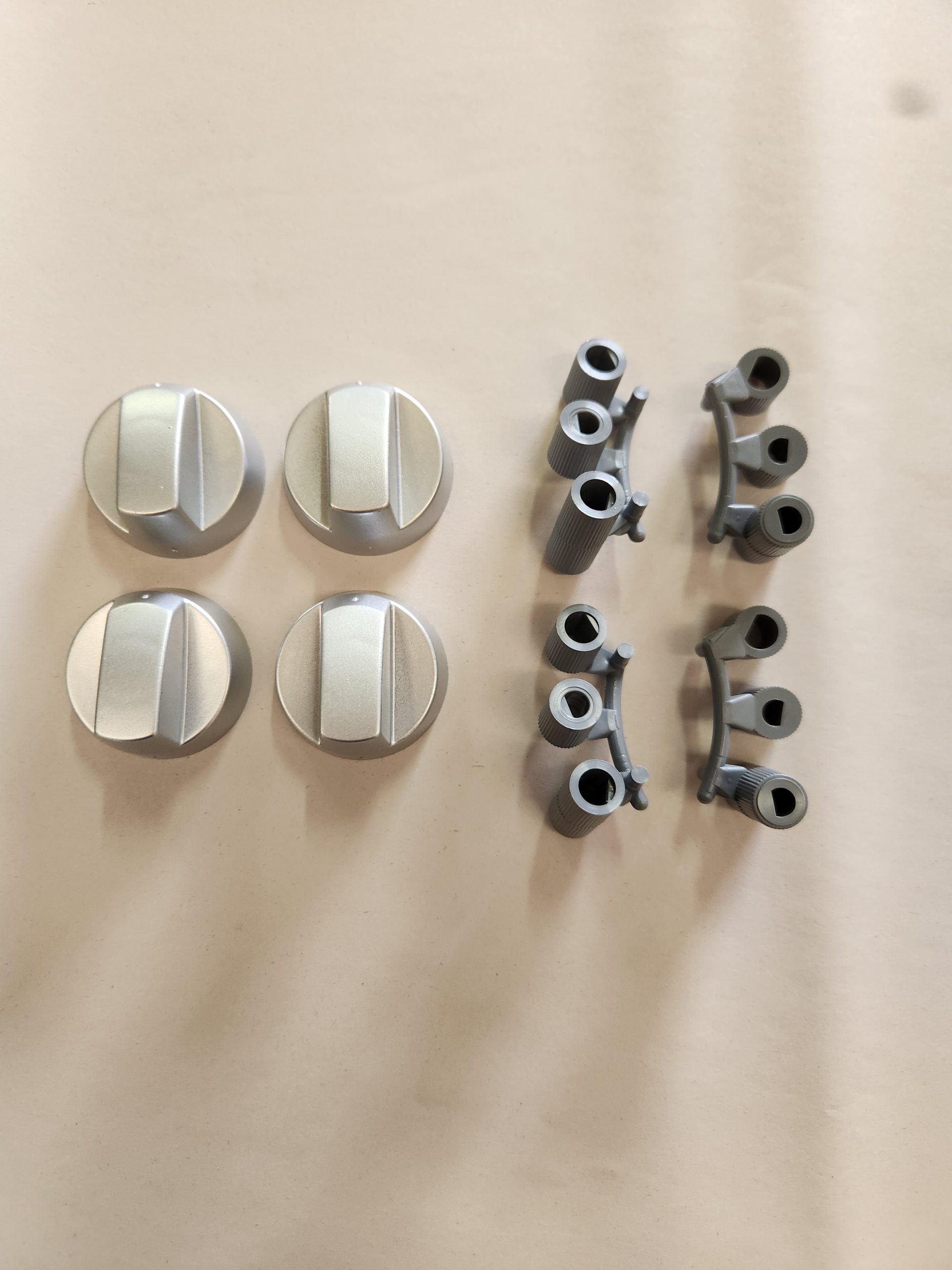 4 Pack Of Silver Universal Oven Knobs With Adaptors Oven Parts Australia